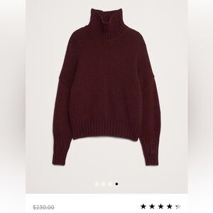 Banana Republic Wool Burgundy Oversized Turtleneck Sweater